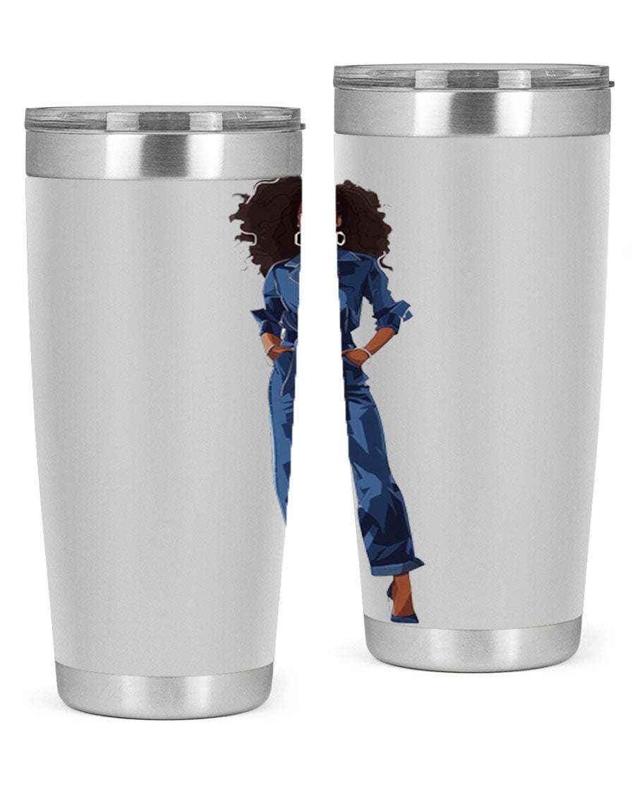 Fashion girl wearing an indigo cotton tank top, showcasing a stylish and comfortable design suitable for various occasions.