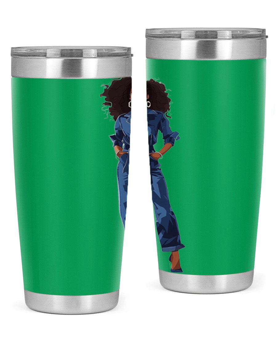 Fashion girl wearing an indigo cotton tank top, showcasing a stylish and comfortable design suitable for various occasions.