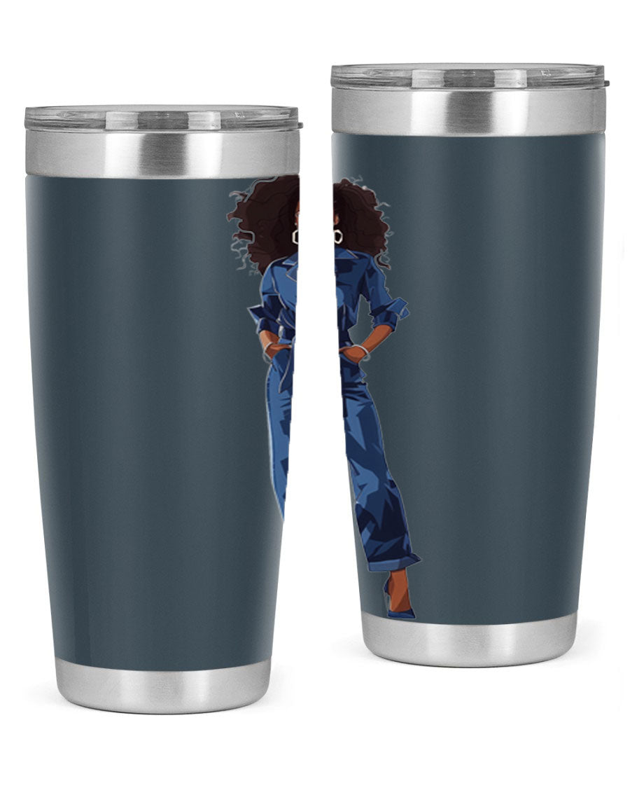 Fashion girl wearing an indigo cotton tank top, showcasing a stylish and comfortable design suitable for various occasions.