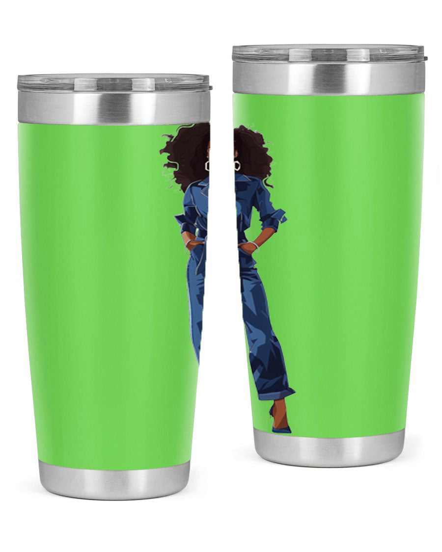 Fashion girl wearing an indigo cotton tank top, showcasing a stylish and comfortable design suitable for various occasions.