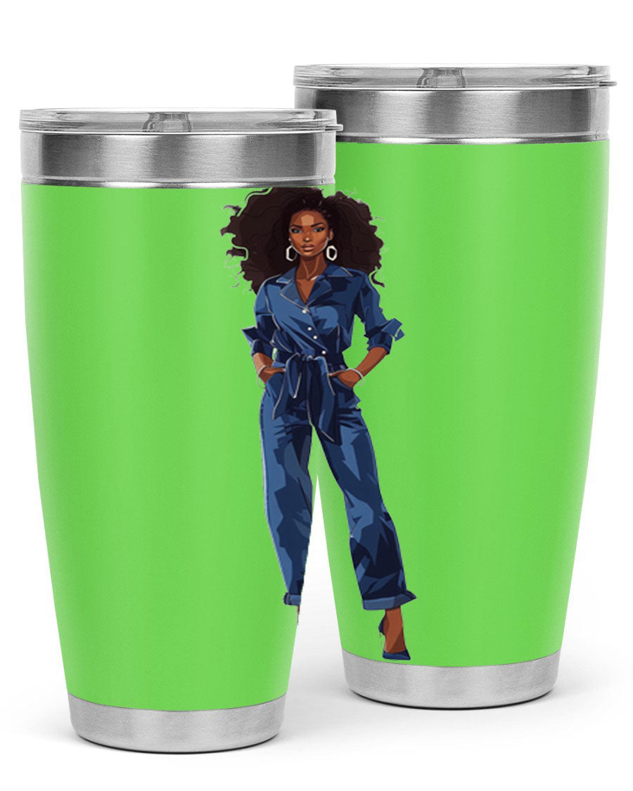 Fashion girl wearing an indigo cotton tank top, showcasing a stylish and comfortable design suitable for various occasions.