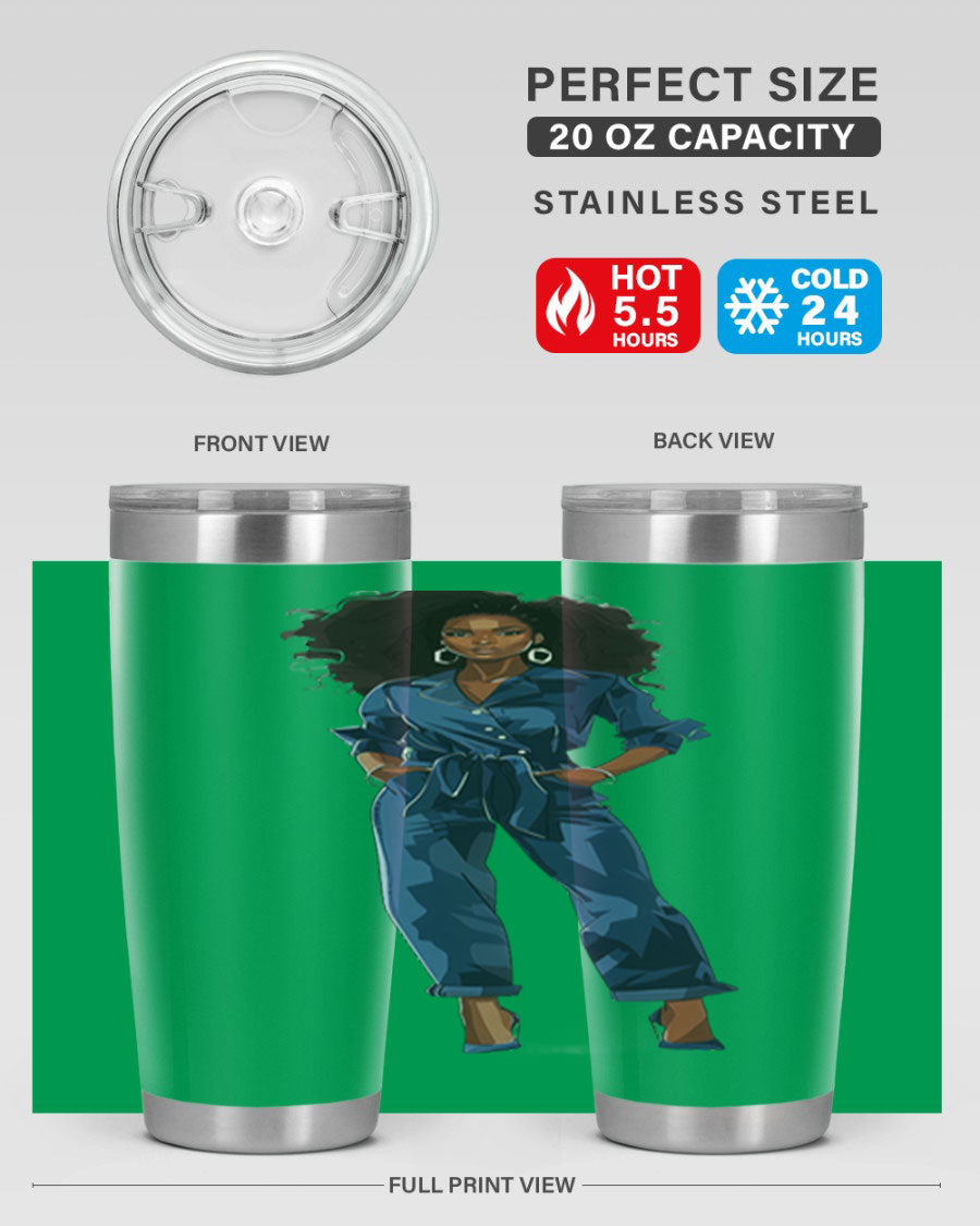 Fashion girl wearing an indigo cotton tank top, showcasing a stylish and comfortable design suitable for various occasions.