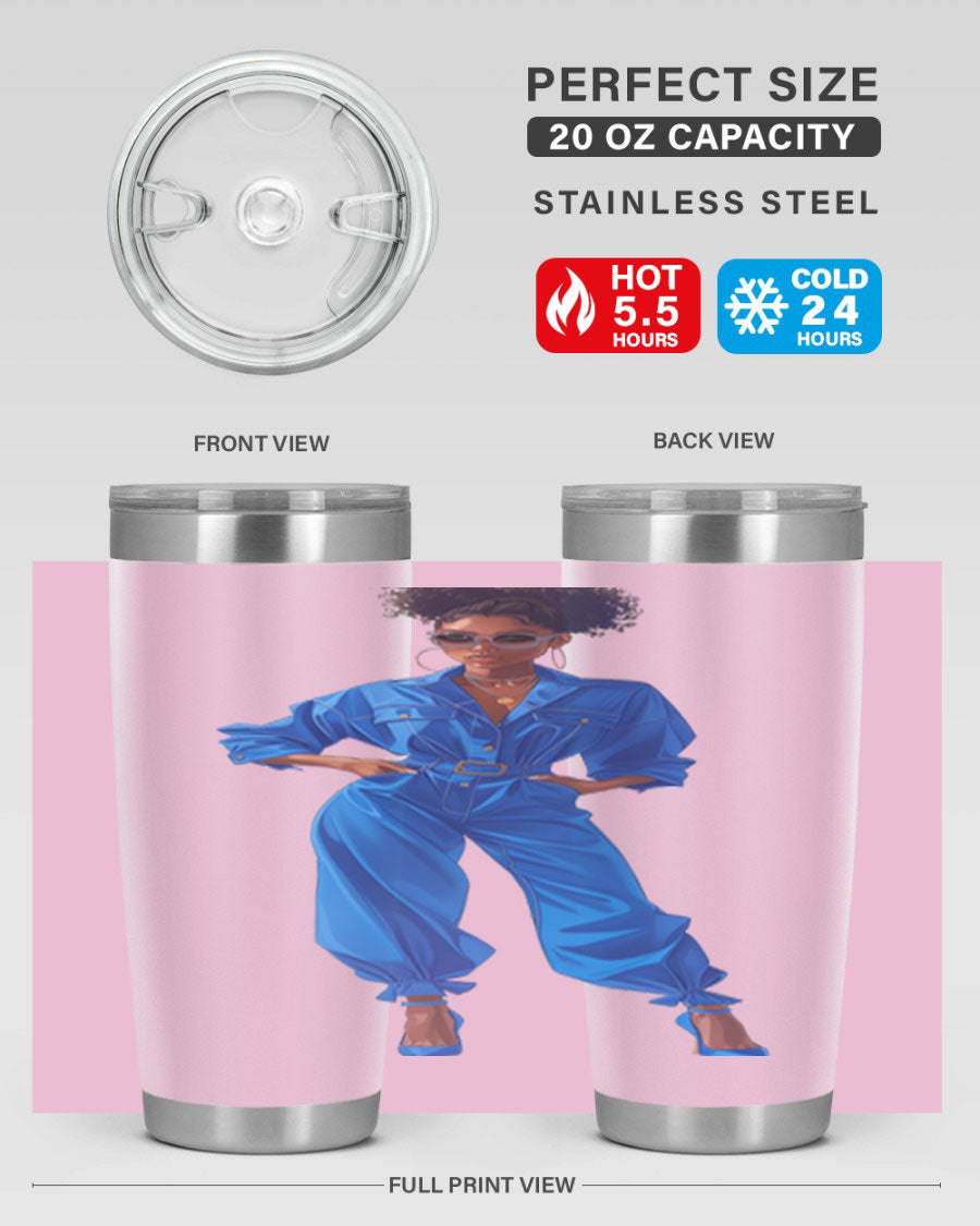 Fashion girl in indigo cotton tank top, showcasing a stylish and comfortable design perfect for casual wear.