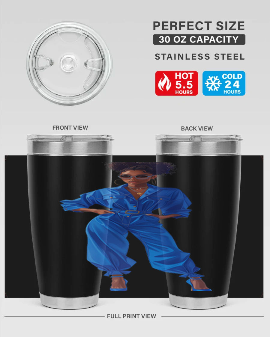 Fashion girl in indigo cotton tank top, showcasing a stylish and comfortable design perfect for casual wear.