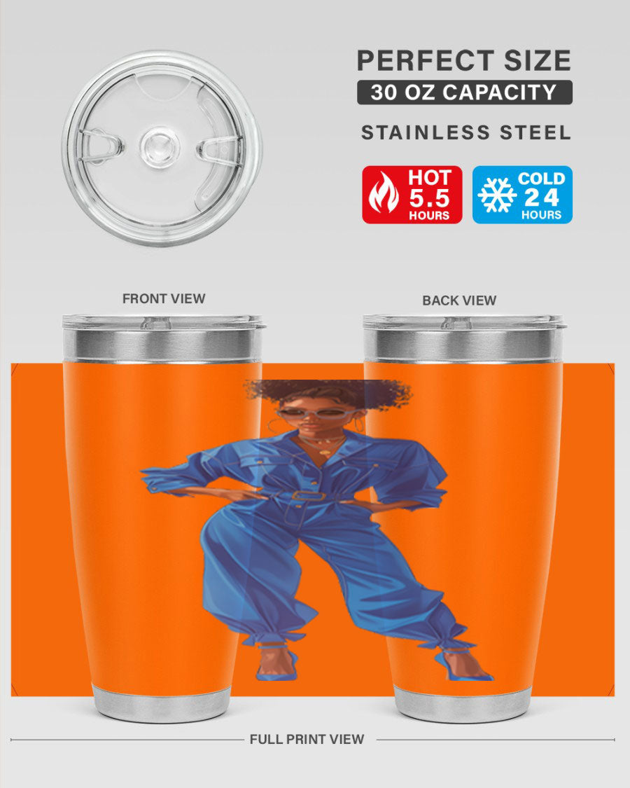 Fashion girl in indigo cotton tank top, showcasing a stylish and comfortable design perfect for casual wear.