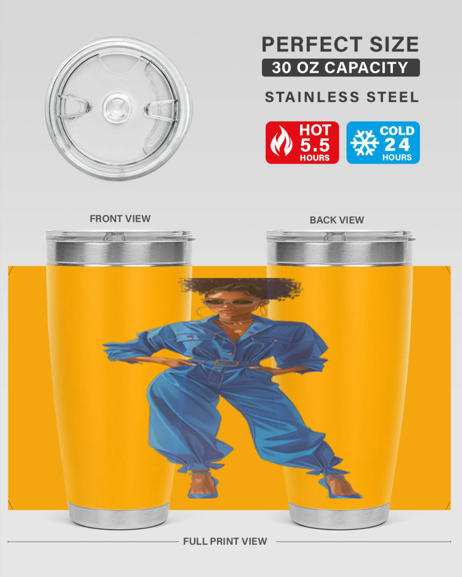 Fashion girl in indigo cotton tank top, showcasing a stylish and comfortable design perfect for casual wear.