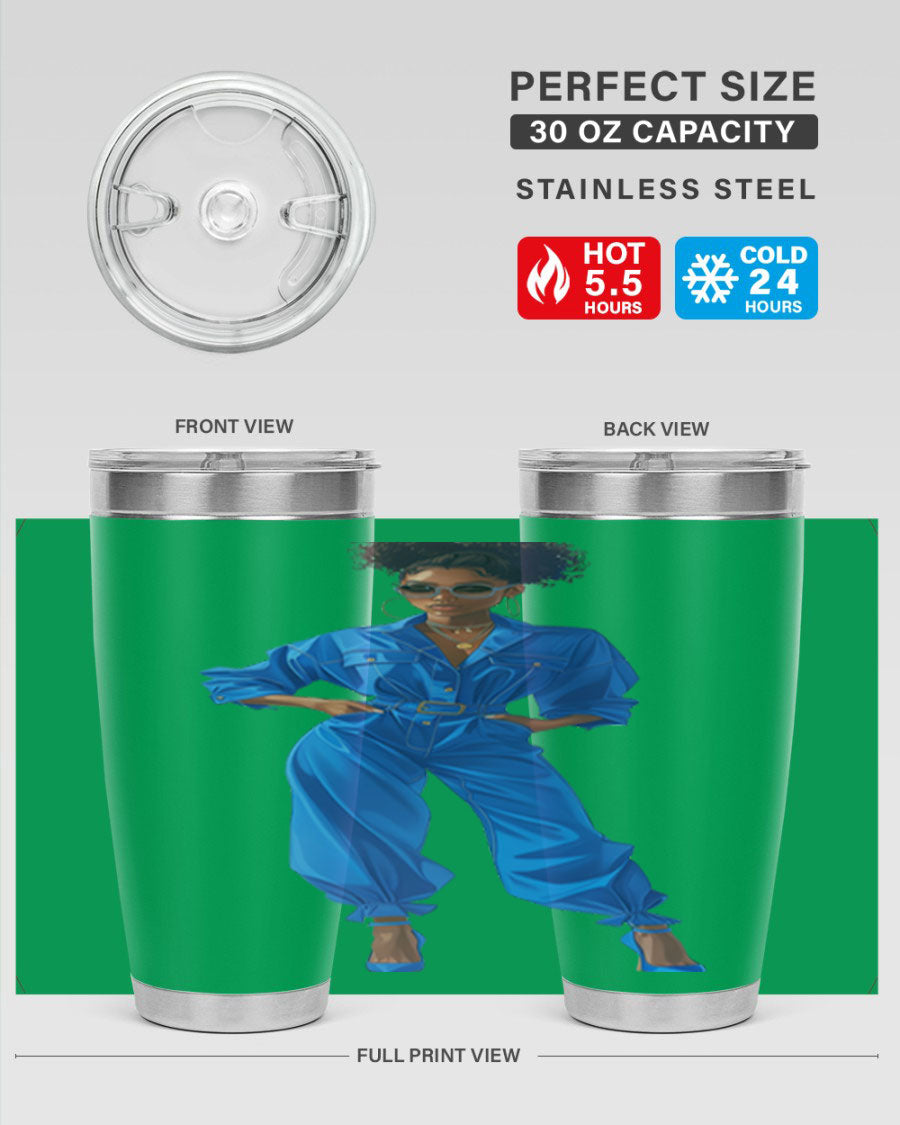 Fashion girl in indigo cotton tank top, showcasing a stylish and comfortable design perfect for casual wear.