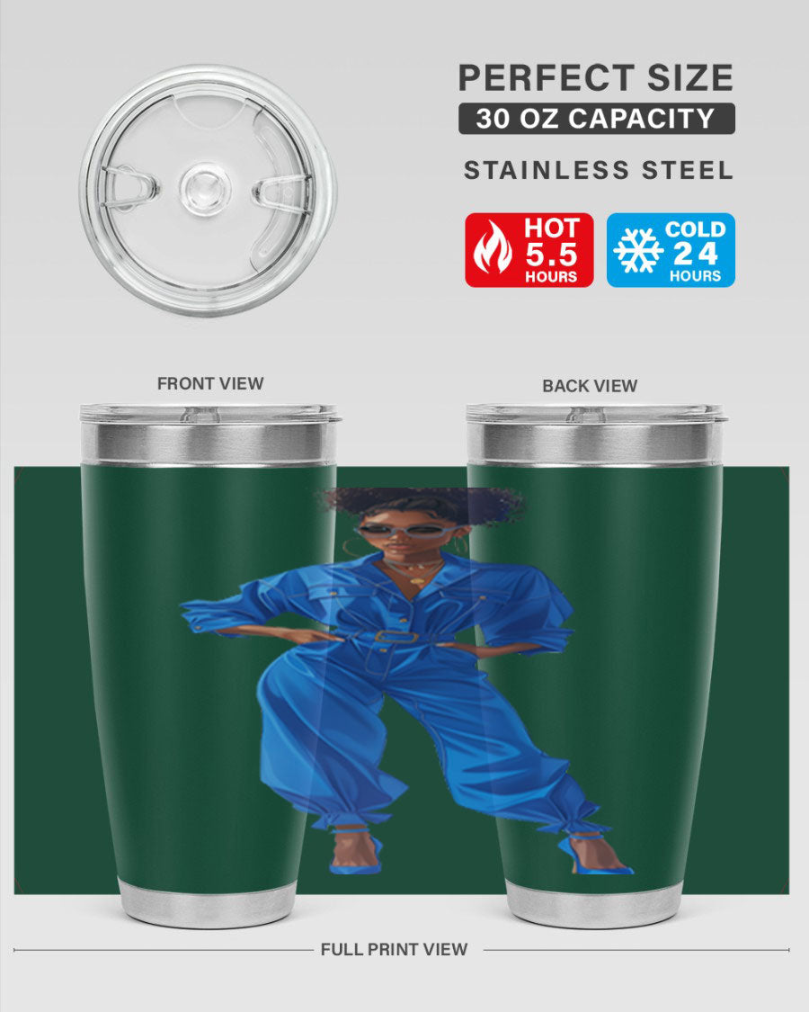 Fashion girl in indigo cotton tank top, showcasing a stylish and comfortable design perfect for casual wear.