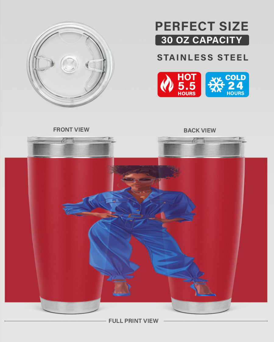 Fashion girl in indigo cotton tank top, showcasing a stylish and comfortable design perfect for casual wear.