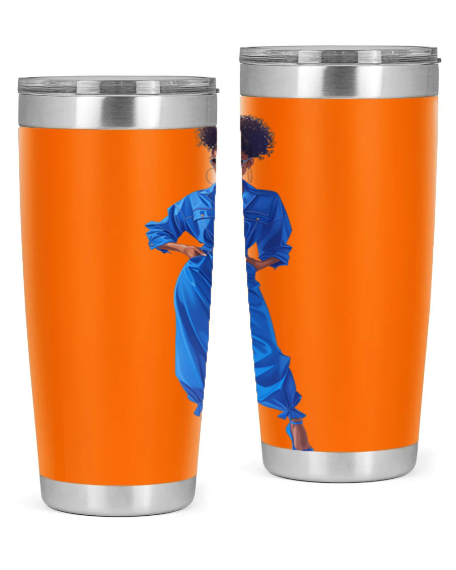 Fashion girl in indigo cotton tank top, showcasing a stylish and comfortable design perfect for casual wear.