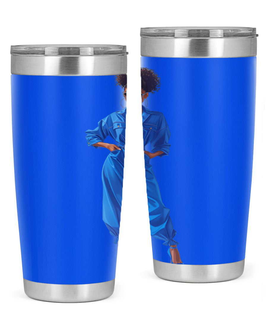 Fashion girl in indigo cotton tank top, showcasing a stylish and comfortable design perfect for casual wear.