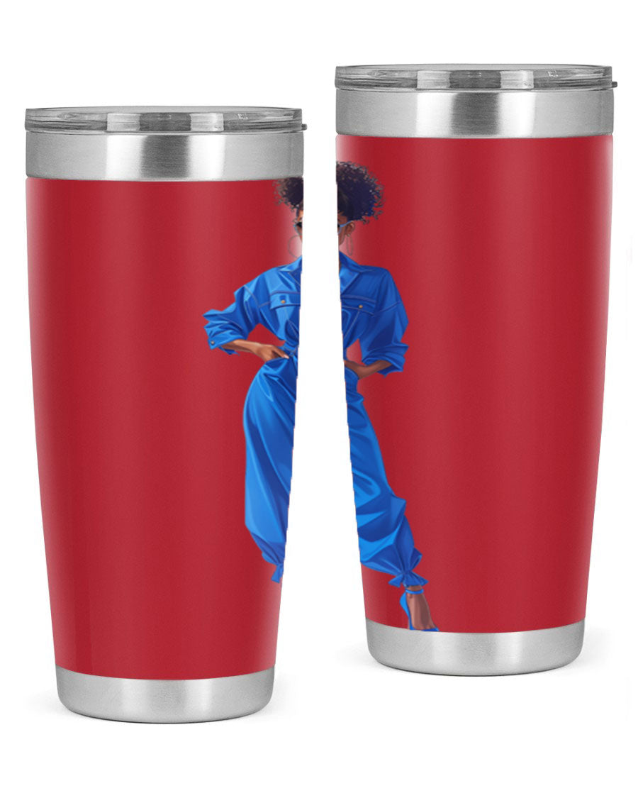 Fashion girl in indigo cotton tank top, showcasing a stylish and comfortable design perfect for casual wear.