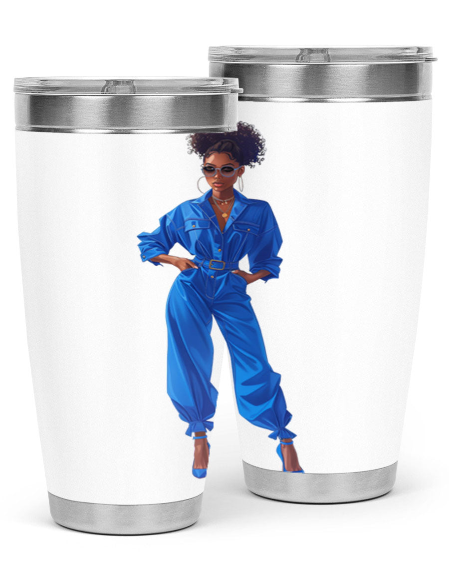 Fashion girl in indigo cotton tank top, showcasing a stylish and comfortable design perfect for casual wear.