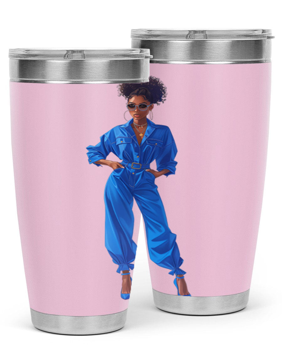 Fashion girl in indigo cotton tank top, showcasing a stylish and comfortable design perfect for casual wear.