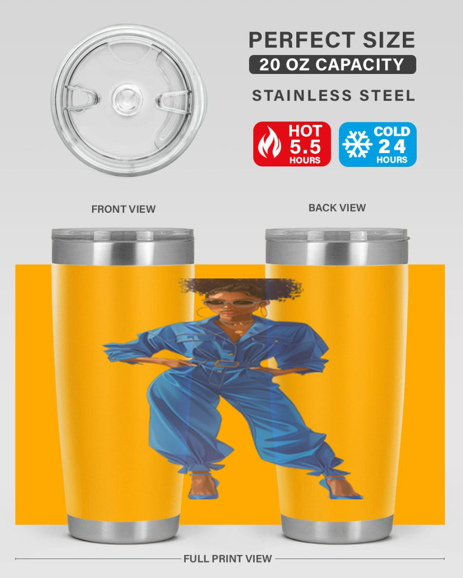 Fashion girl in indigo cotton tank top, showcasing a stylish and comfortable design perfect for casual wear.