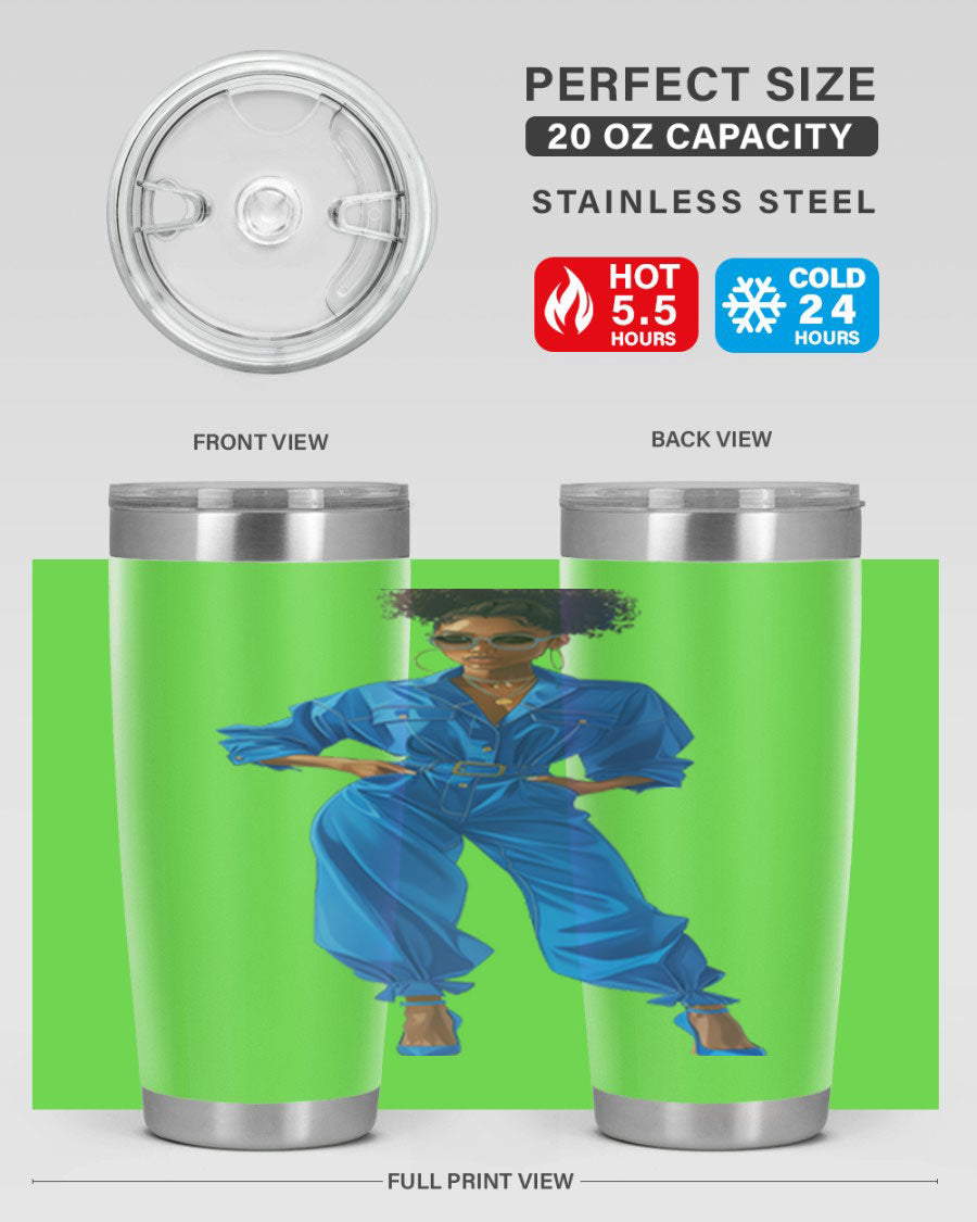 Fashion girl in indigo cotton tank top, showcasing a stylish and comfortable design perfect for casual wear.