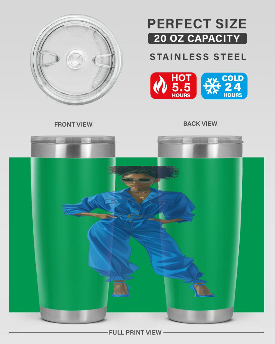 Fashion girl in indigo cotton tank top, showcasing a stylish and comfortable design perfect for casual wear.