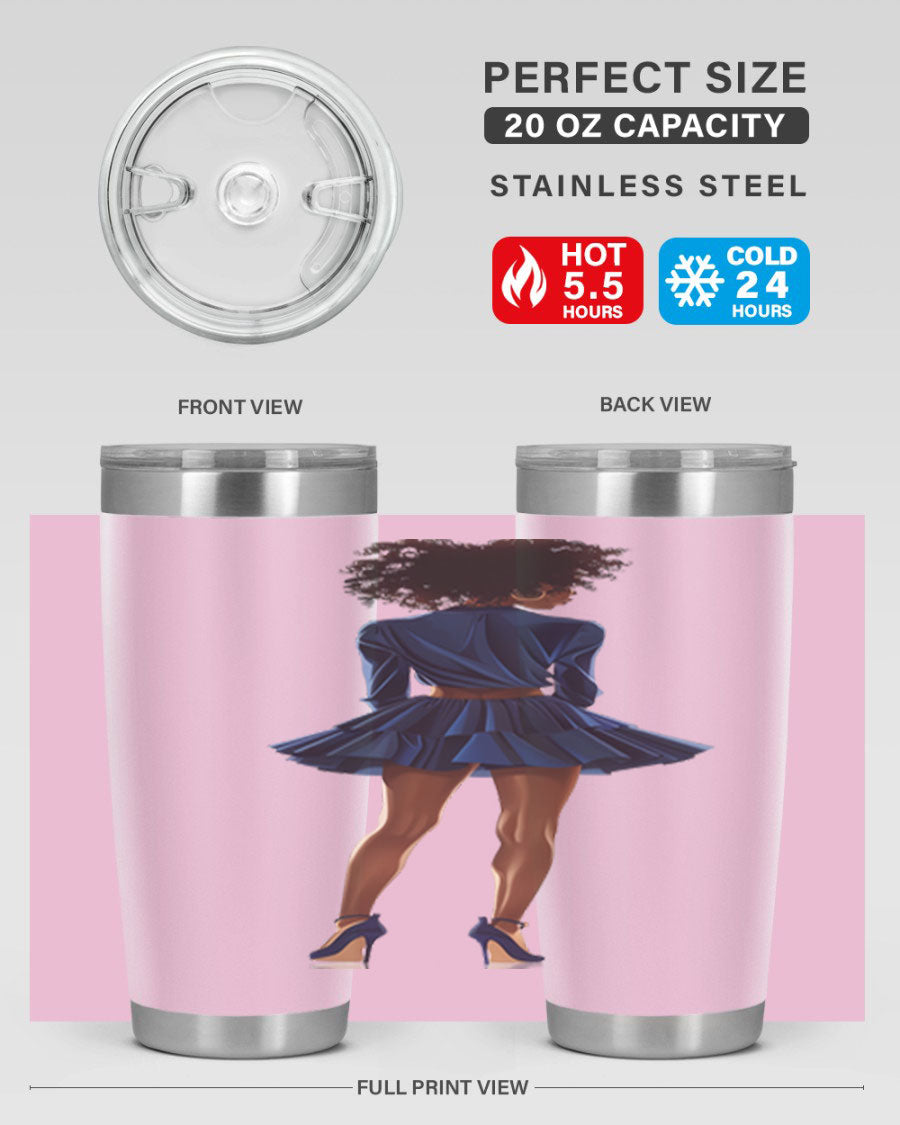 Fashion girl in indigo cotton tank top, showcasing a stylish and comfortable design perfect for various occasions.