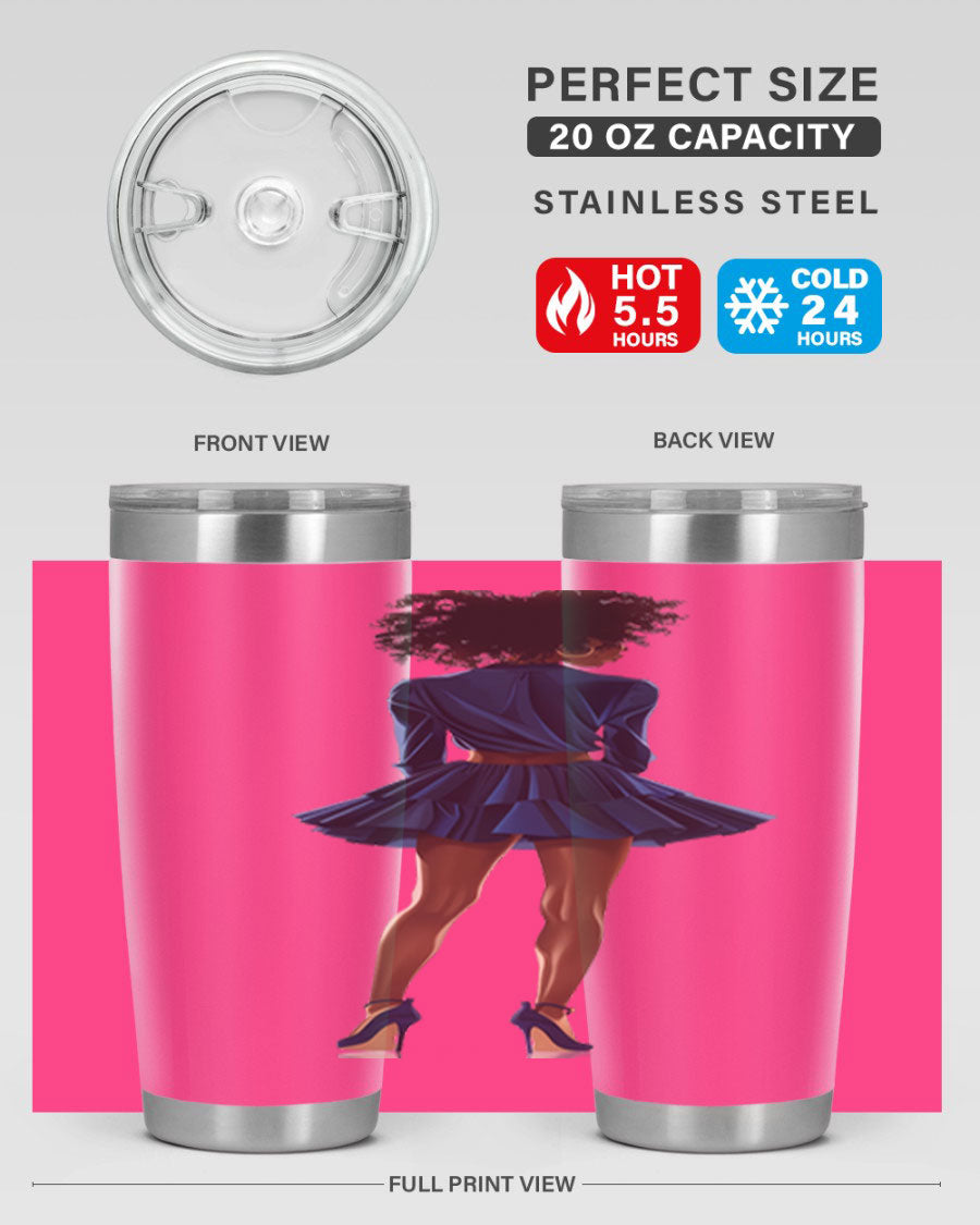 Fashion girl in indigo cotton tank top, showcasing a stylish and comfortable design perfect for various occasions.