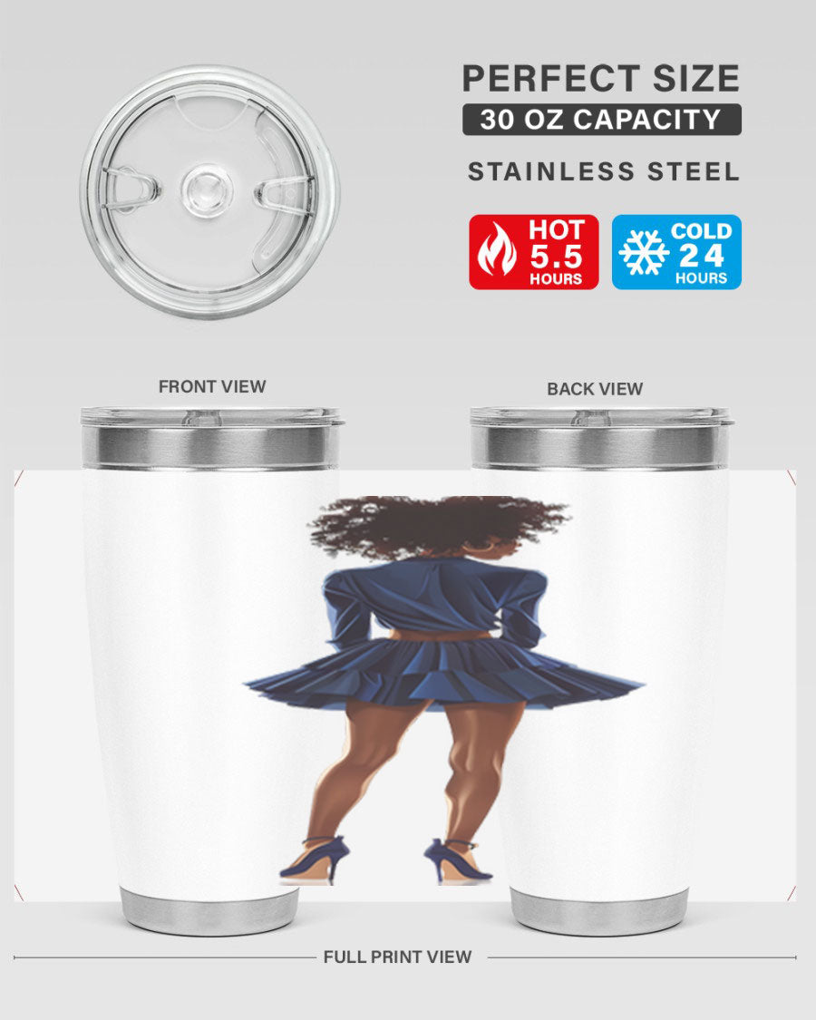 Fashion girl in indigo cotton tank top, showcasing a stylish and comfortable design perfect for various occasions.