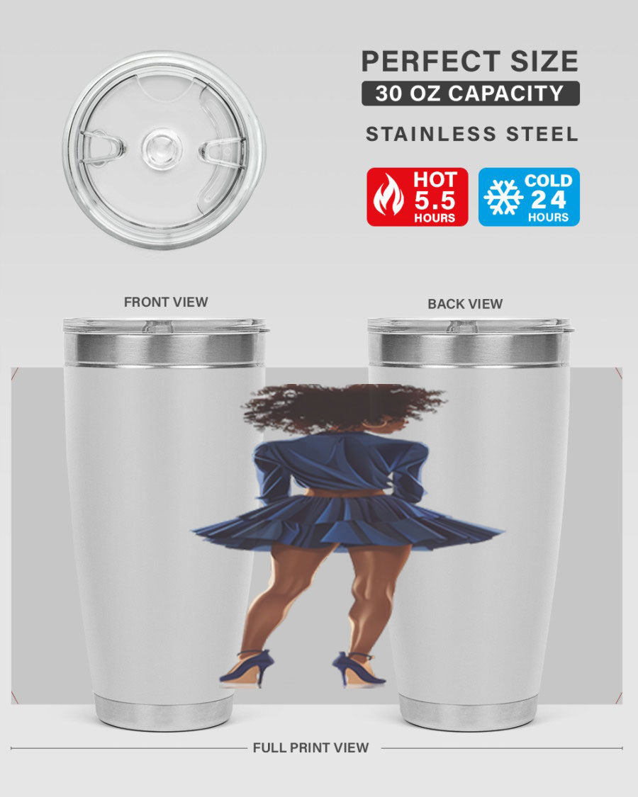 Fashion girl in indigo cotton tank top, showcasing a stylish and comfortable design perfect for various occasions.