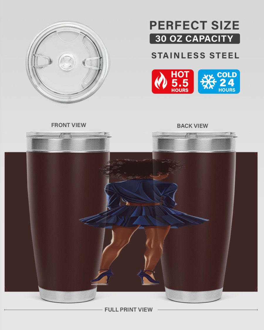 Fashion girl in indigo cotton tank top, showcasing a stylish and comfortable design perfect for various occasions.