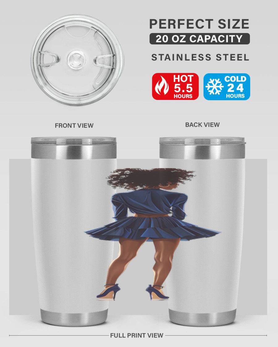 Fashion girl in indigo cotton tank top, showcasing a stylish and comfortable design perfect for various occasions.