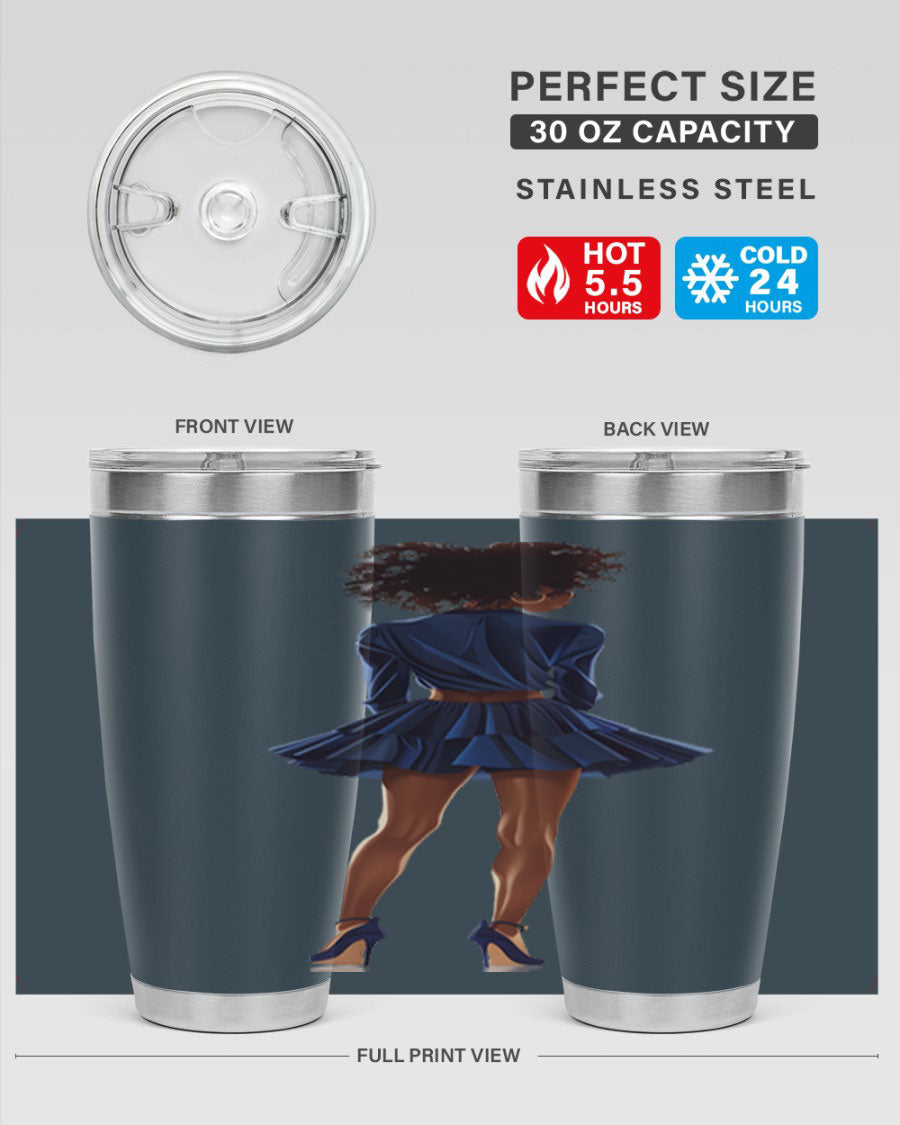 Fashion girl in indigo cotton tank top, showcasing a stylish and comfortable design perfect for various occasions.