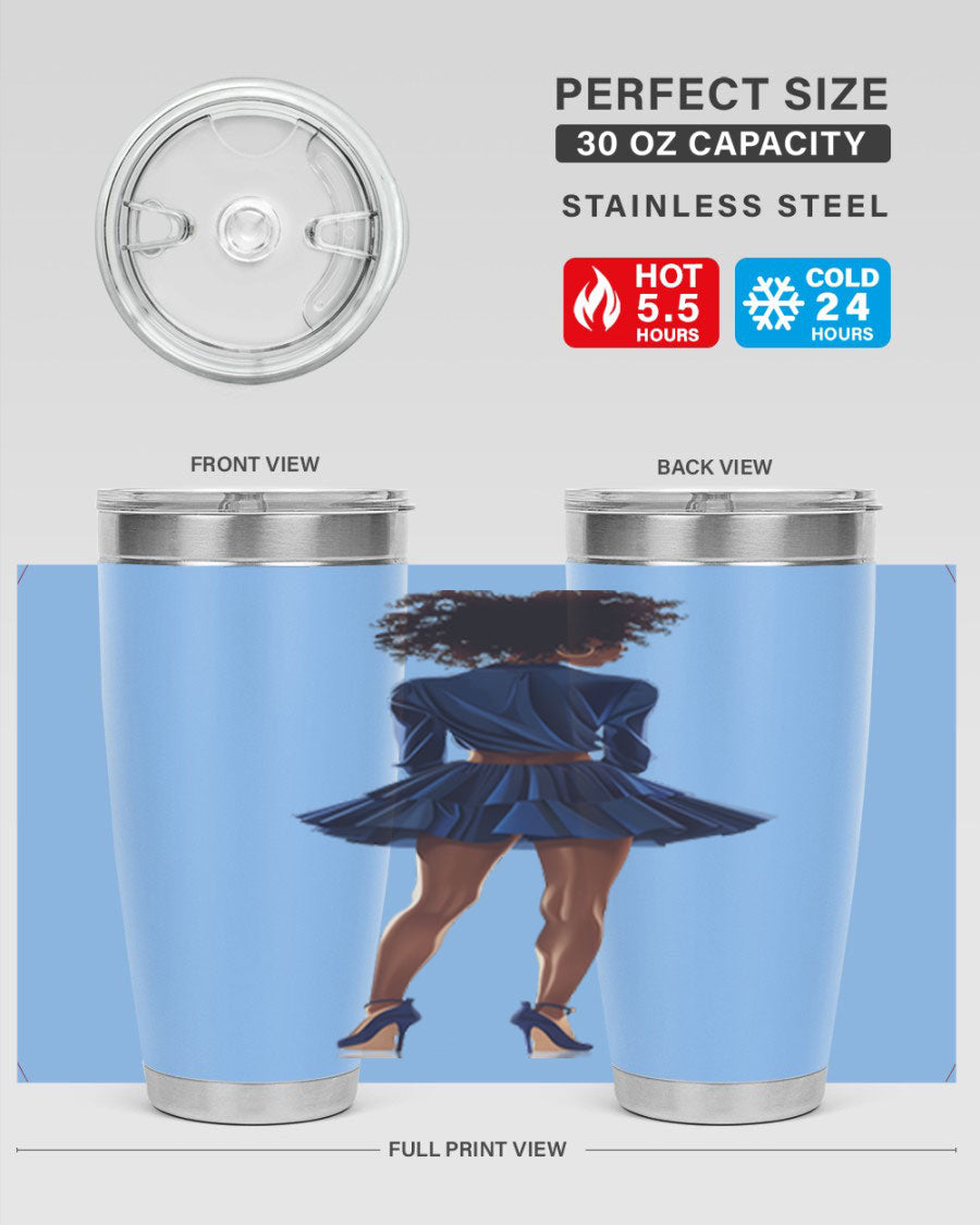 Fashion girl in indigo cotton tank top, showcasing a stylish and comfortable design perfect for various occasions.