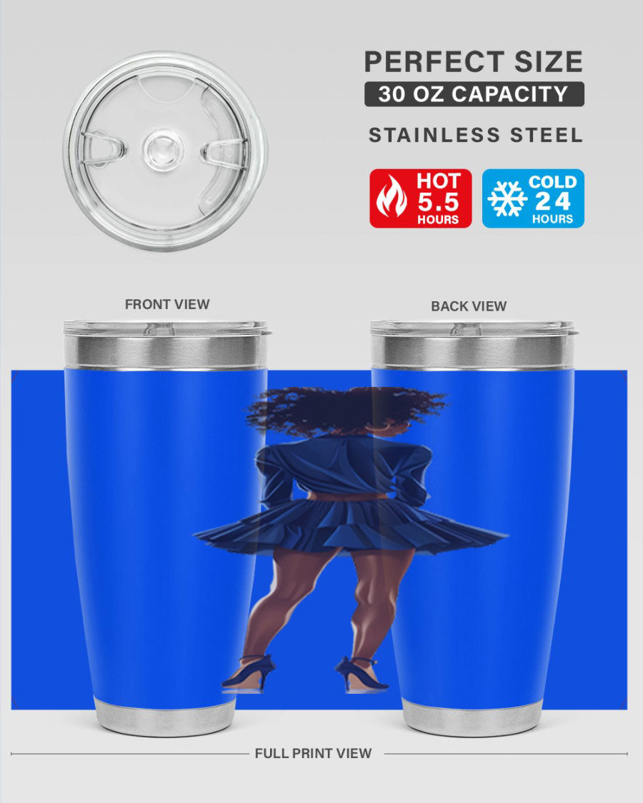 Fashion girl in indigo cotton tank top, showcasing a stylish and comfortable design perfect for various occasions.