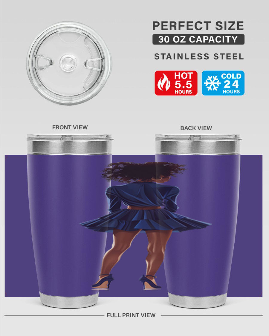 Fashion girl in indigo cotton tank top, showcasing a stylish and comfortable design perfect for various occasions.