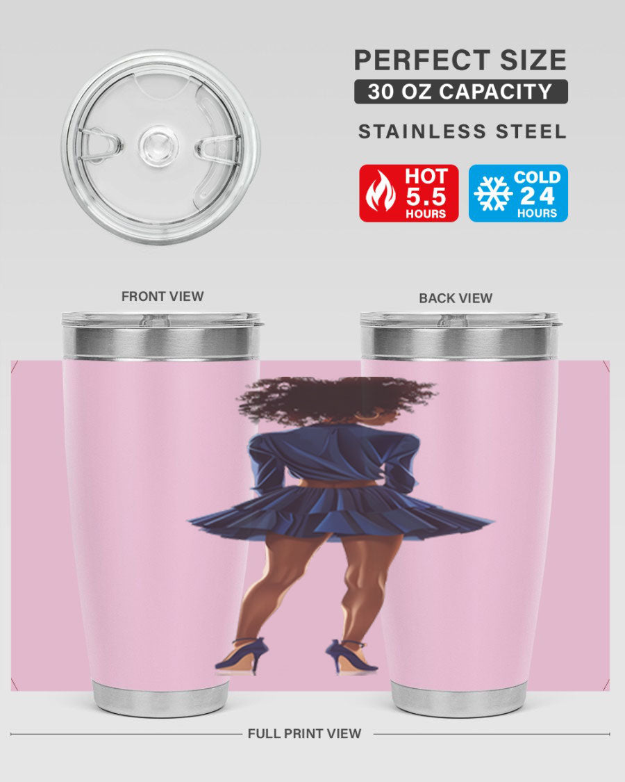 Fashion girl in indigo cotton tank top, showcasing a stylish and comfortable design perfect for various occasions.