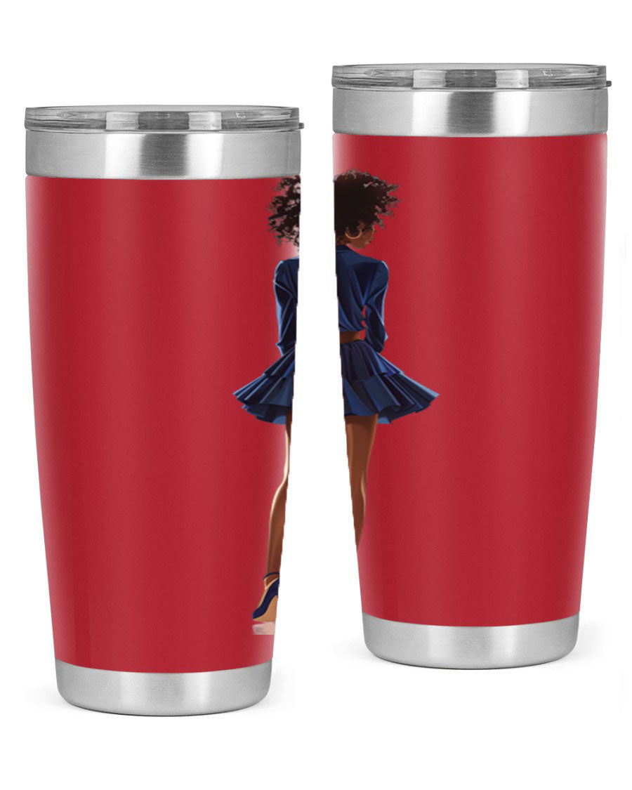 Fashion girl in indigo cotton tank top, showcasing a stylish and comfortable design perfect for various occasions.