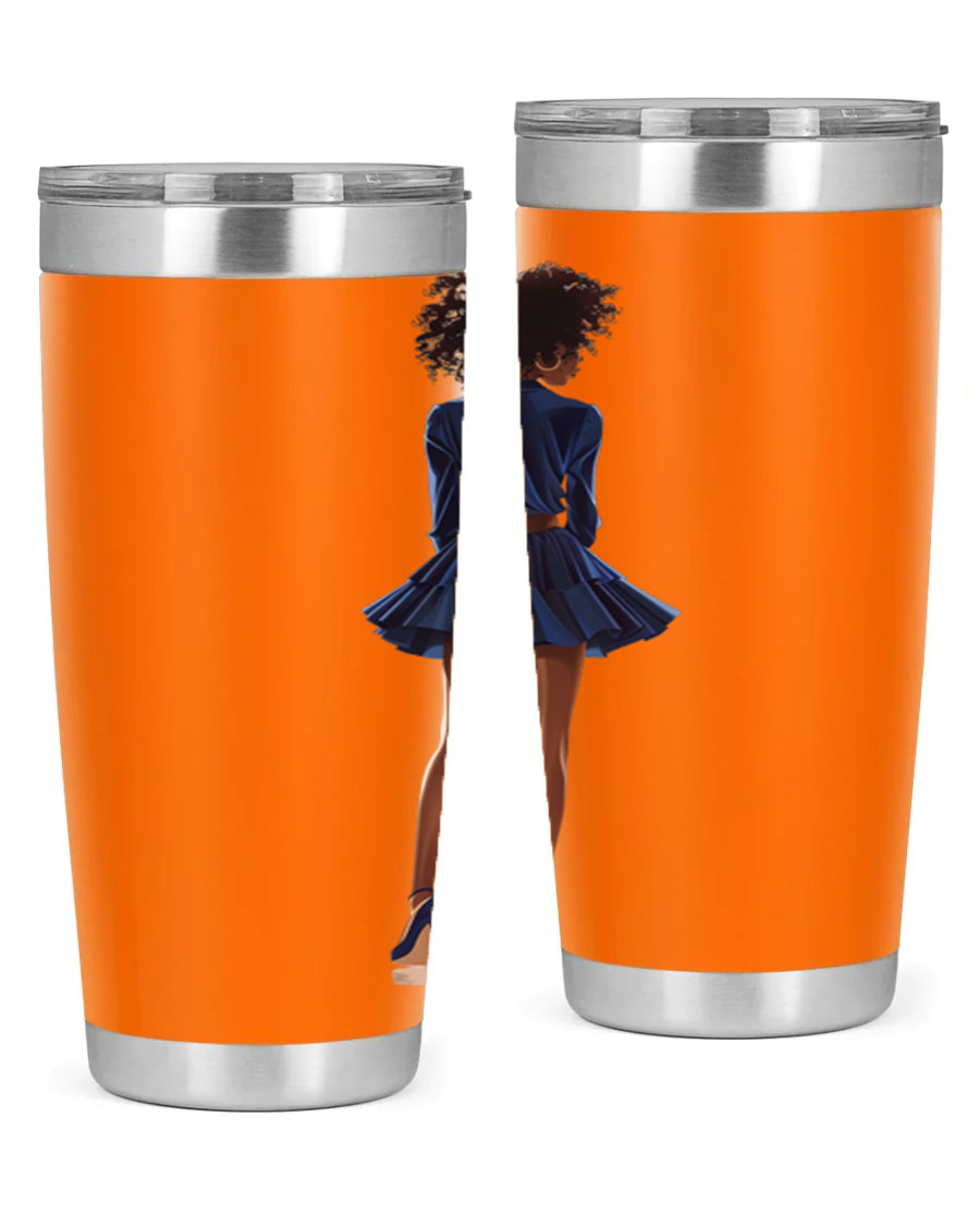 Fashion girl in indigo cotton tank top, showcasing a stylish and comfortable design perfect for various occasions.