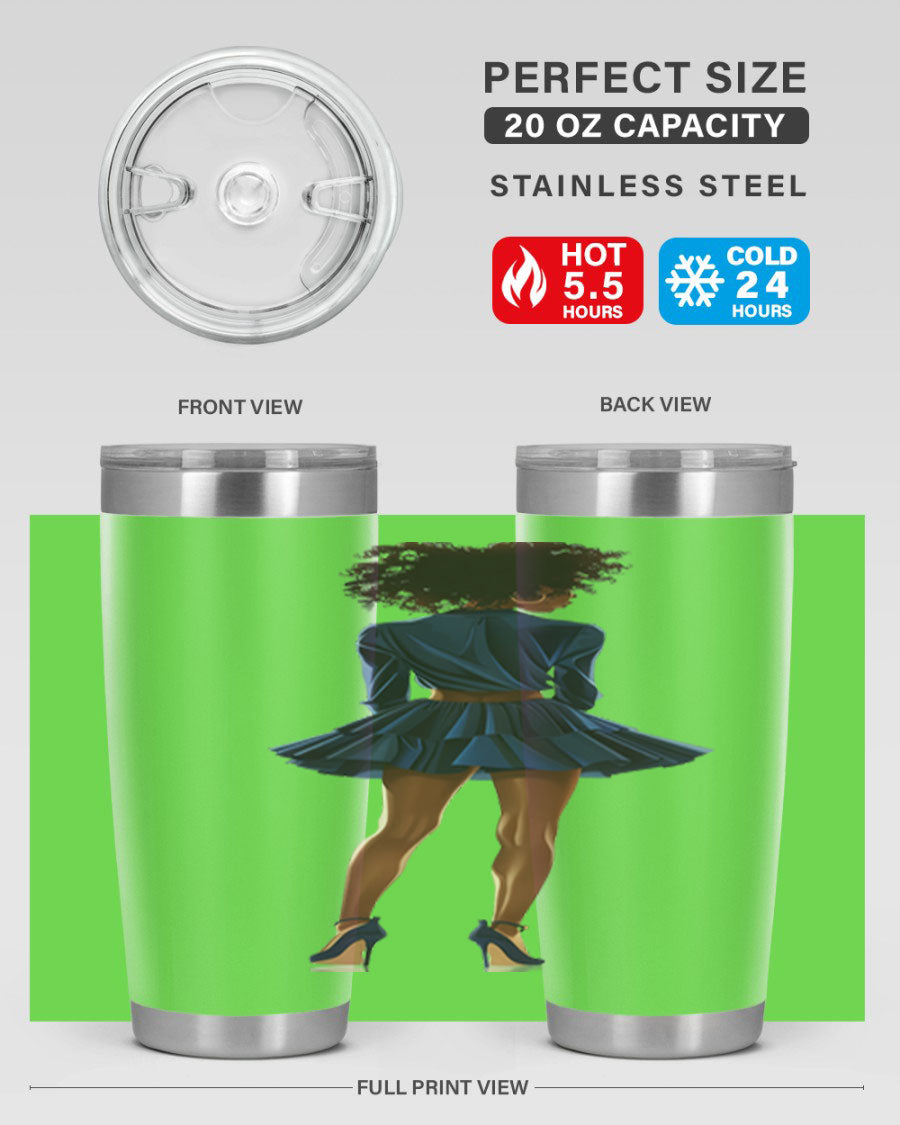 Fashion girl in indigo cotton tank top, showcasing a stylish and comfortable design perfect for various occasions.