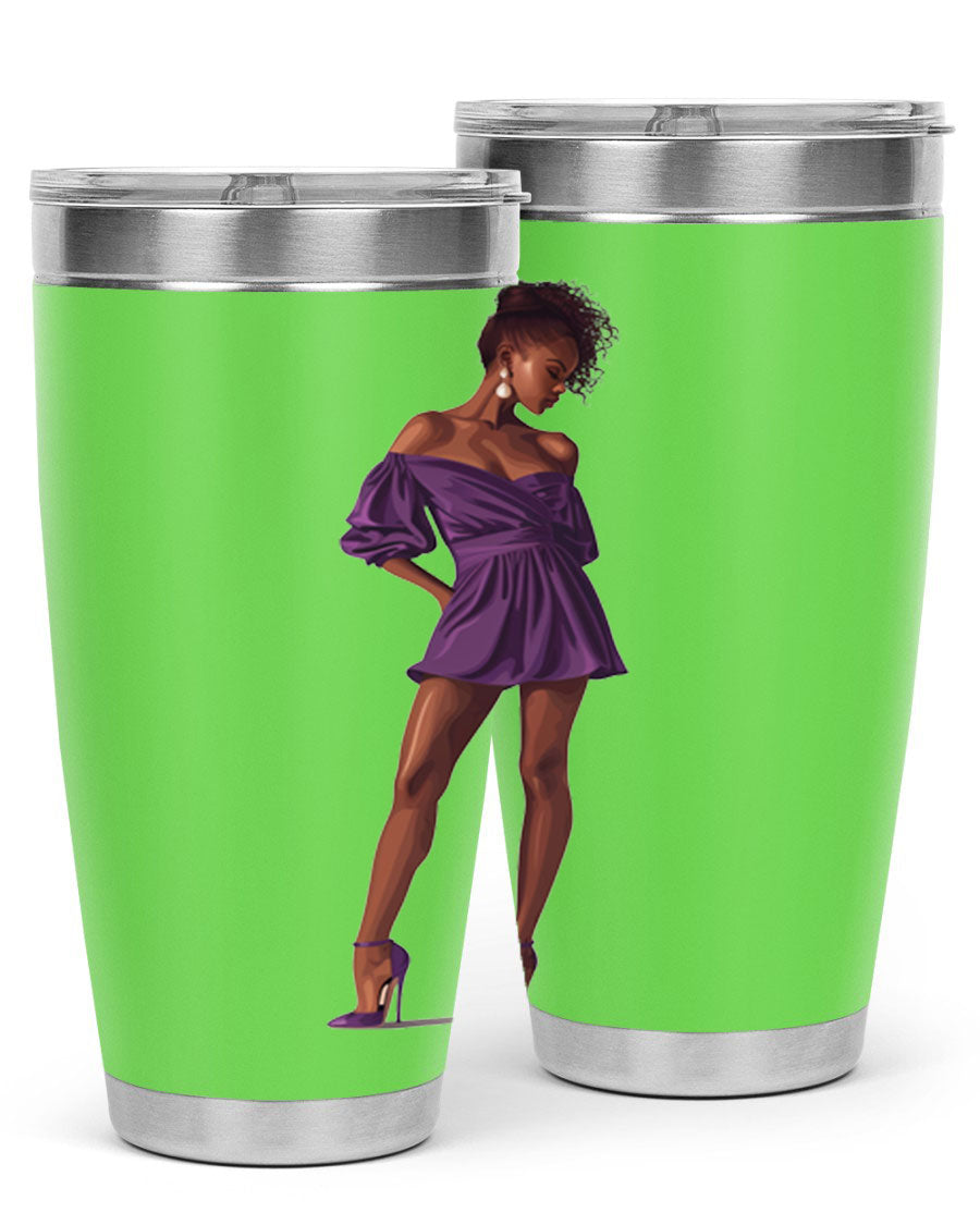 Fashion girl in lavender cotton tank top, showcasing a stylish design perfect for casual outings.