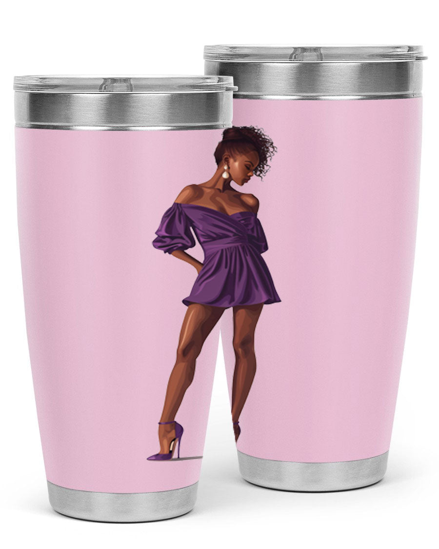 Fashion girl in lavender cotton tank top, showcasing a stylish design perfect for casual outings.