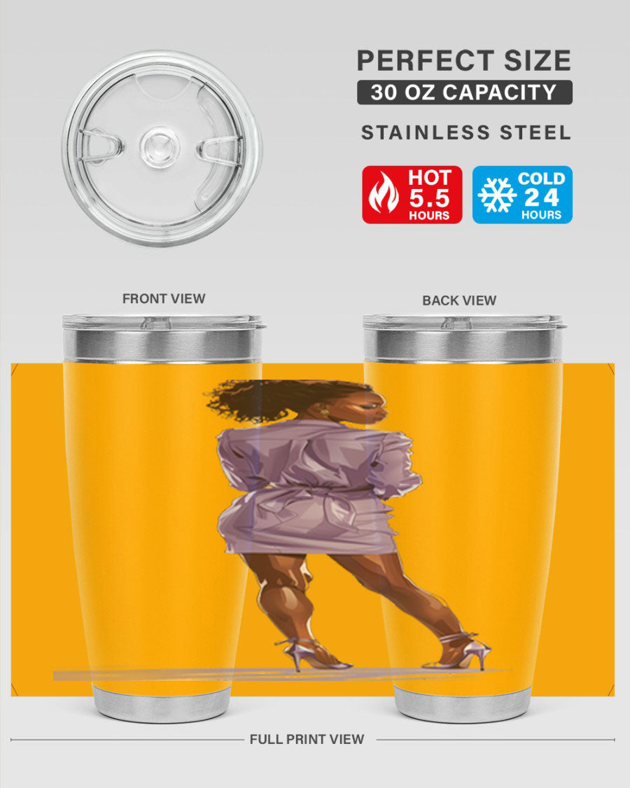 Fashion girl in lavender cotton tank top, showcasing a stylish design with a playful graphic.