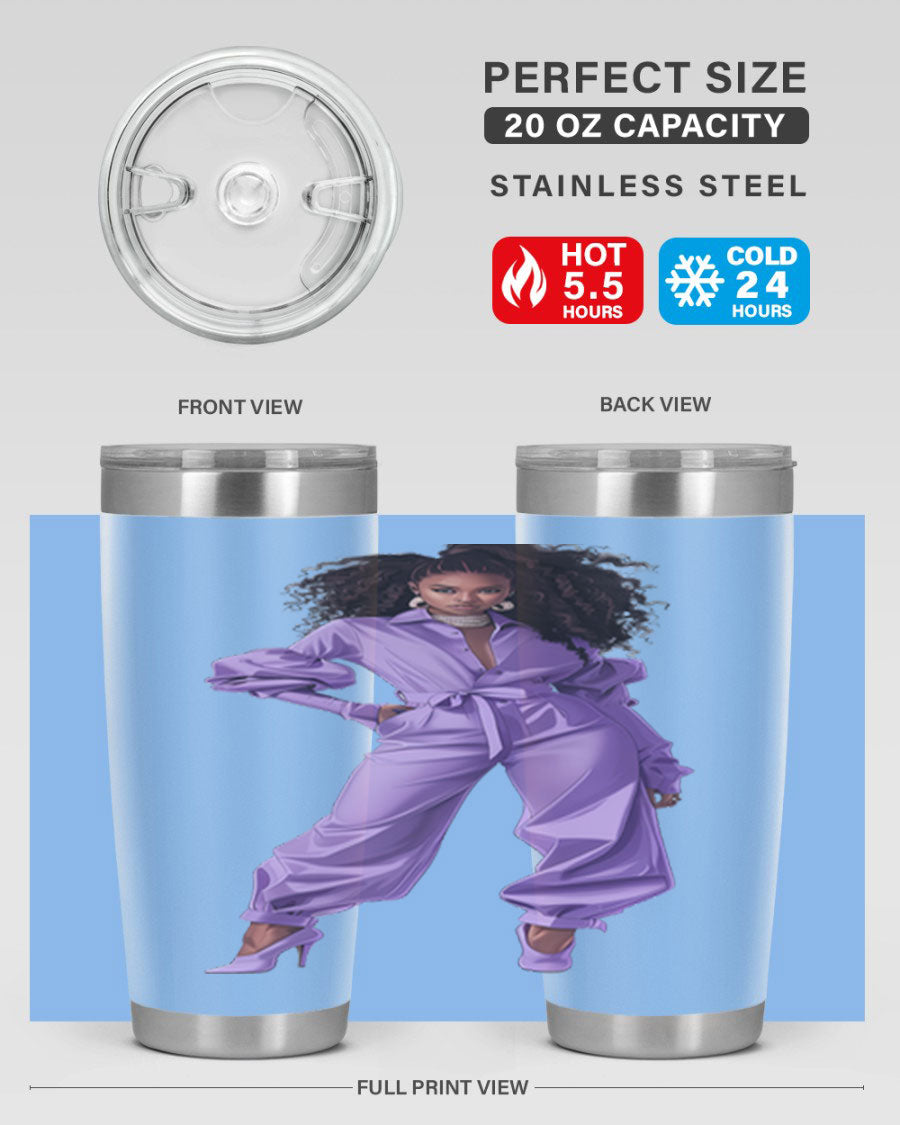 Fashion girl in lavender cotton tank top, showcasing a stylish and comfortable design perfect for summer wear.