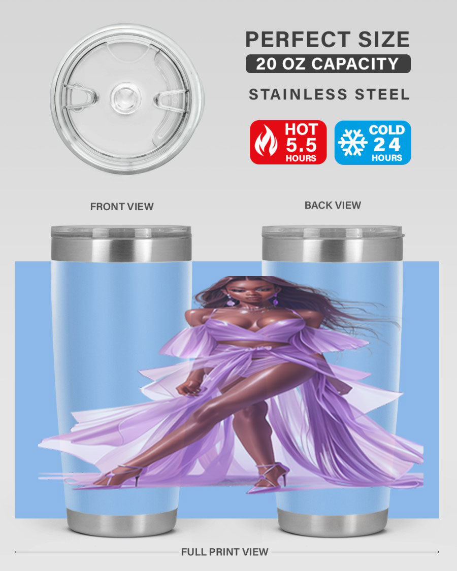 Fashion girl in lavender cotton tank top, showcasing a stylish and comfortable design perfect for casual wear.