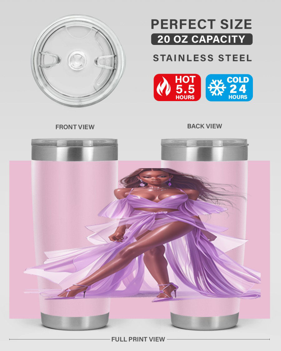 Fashion girl in lavender cotton tank top, showcasing a stylish and comfortable design perfect for casual wear.