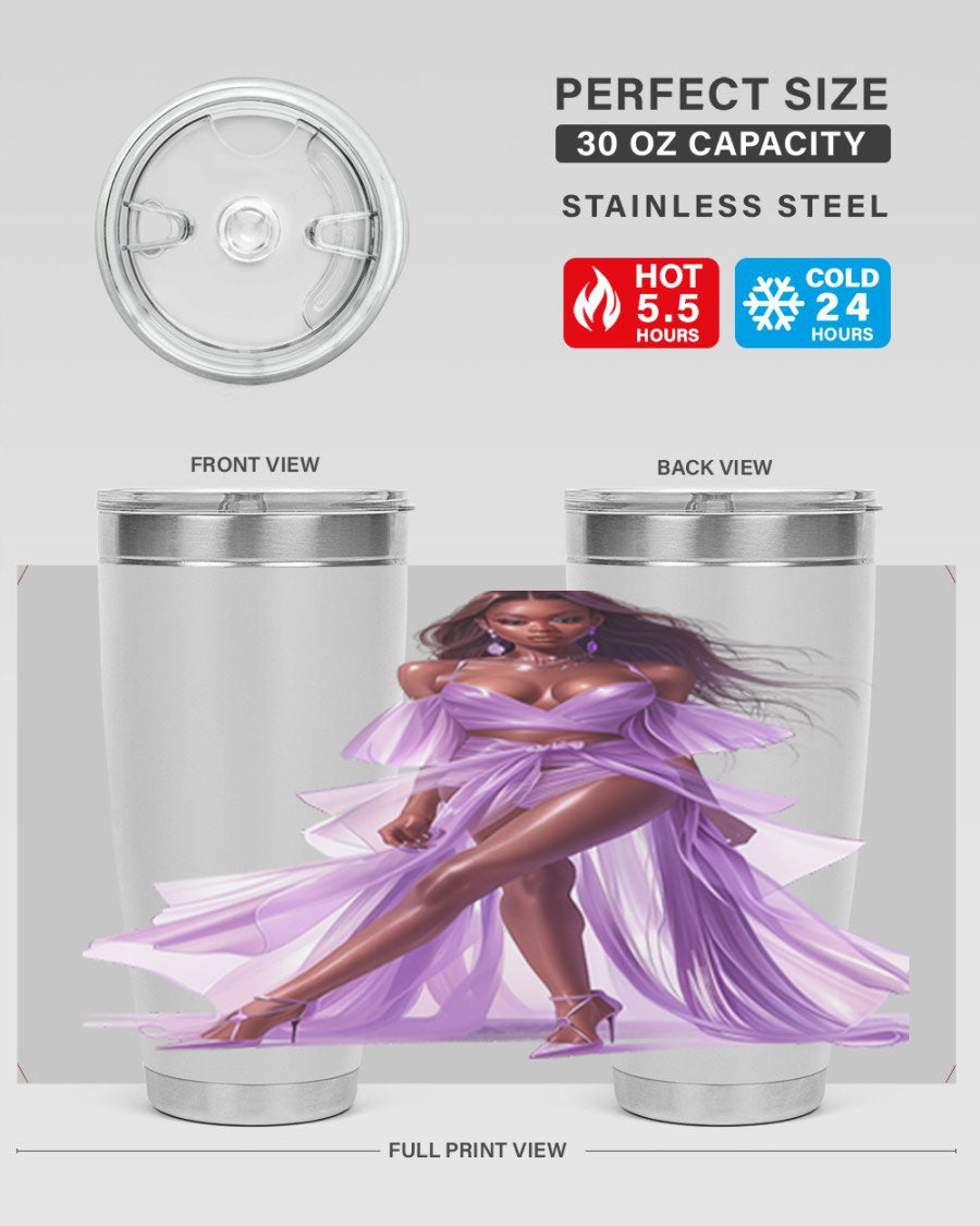 Fashion girl in lavender cotton tank top, showcasing a stylish and comfortable design perfect for casual wear.