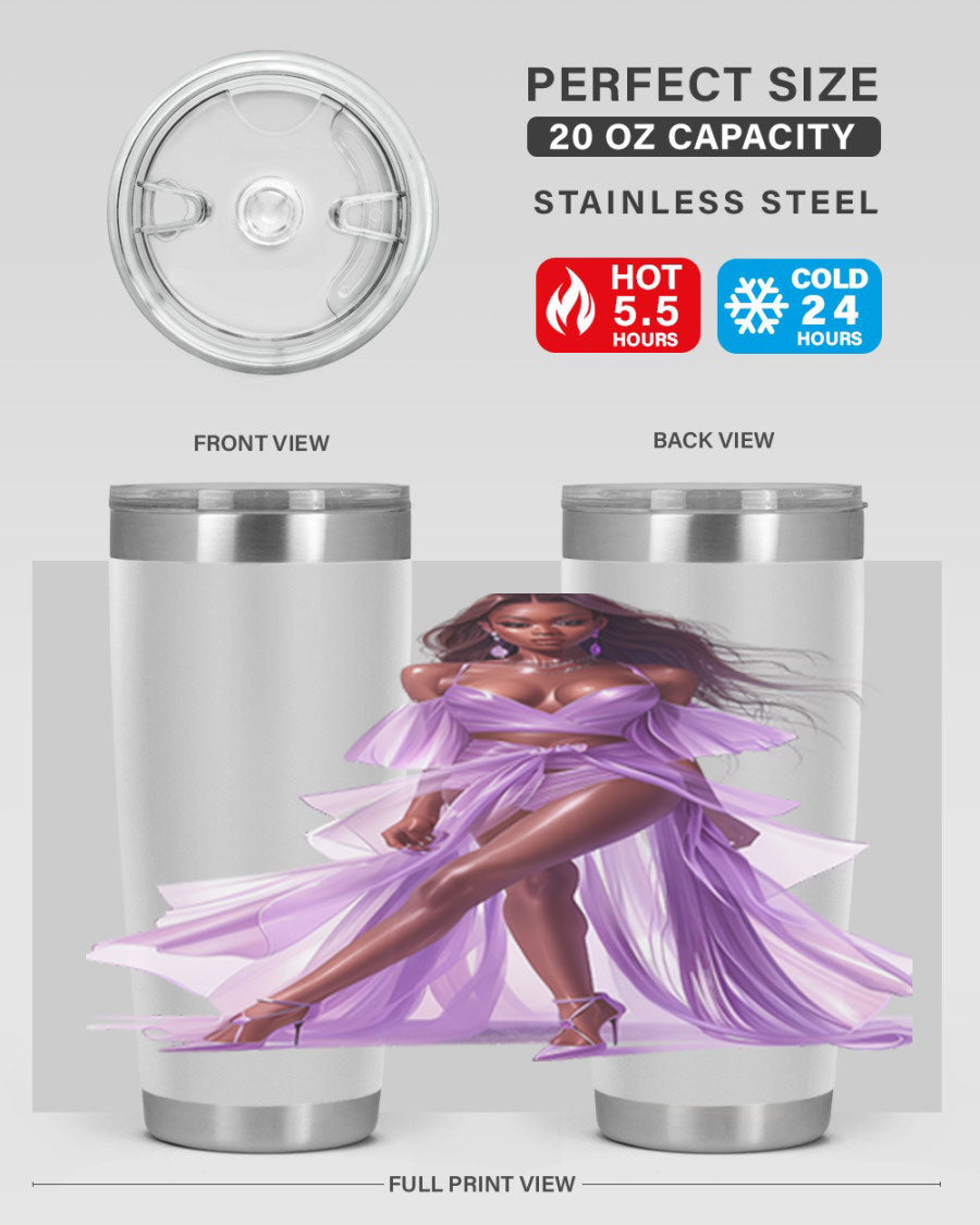 Fashion girl in lavender cotton tank top, showcasing a stylish and comfortable design perfect for casual wear.