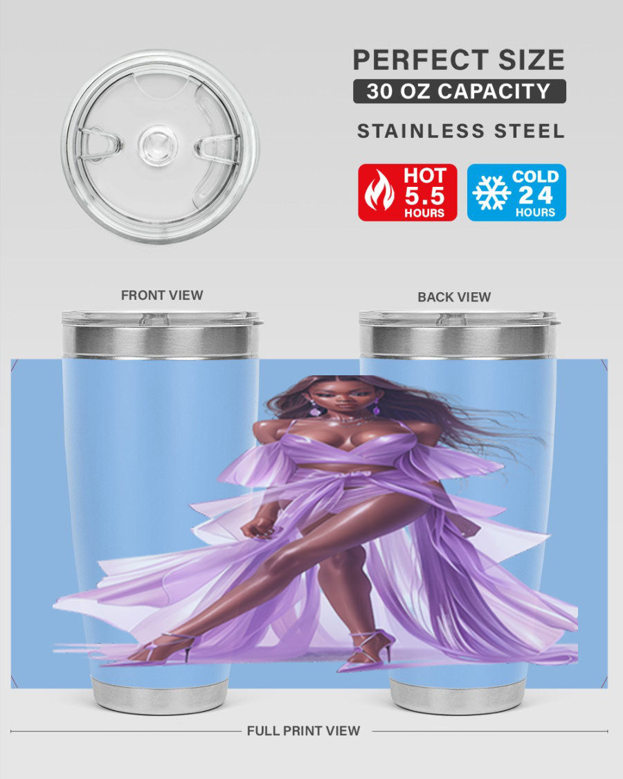 Fashion girl in lavender cotton tank top, showcasing a stylish and comfortable design perfect for casual wear.