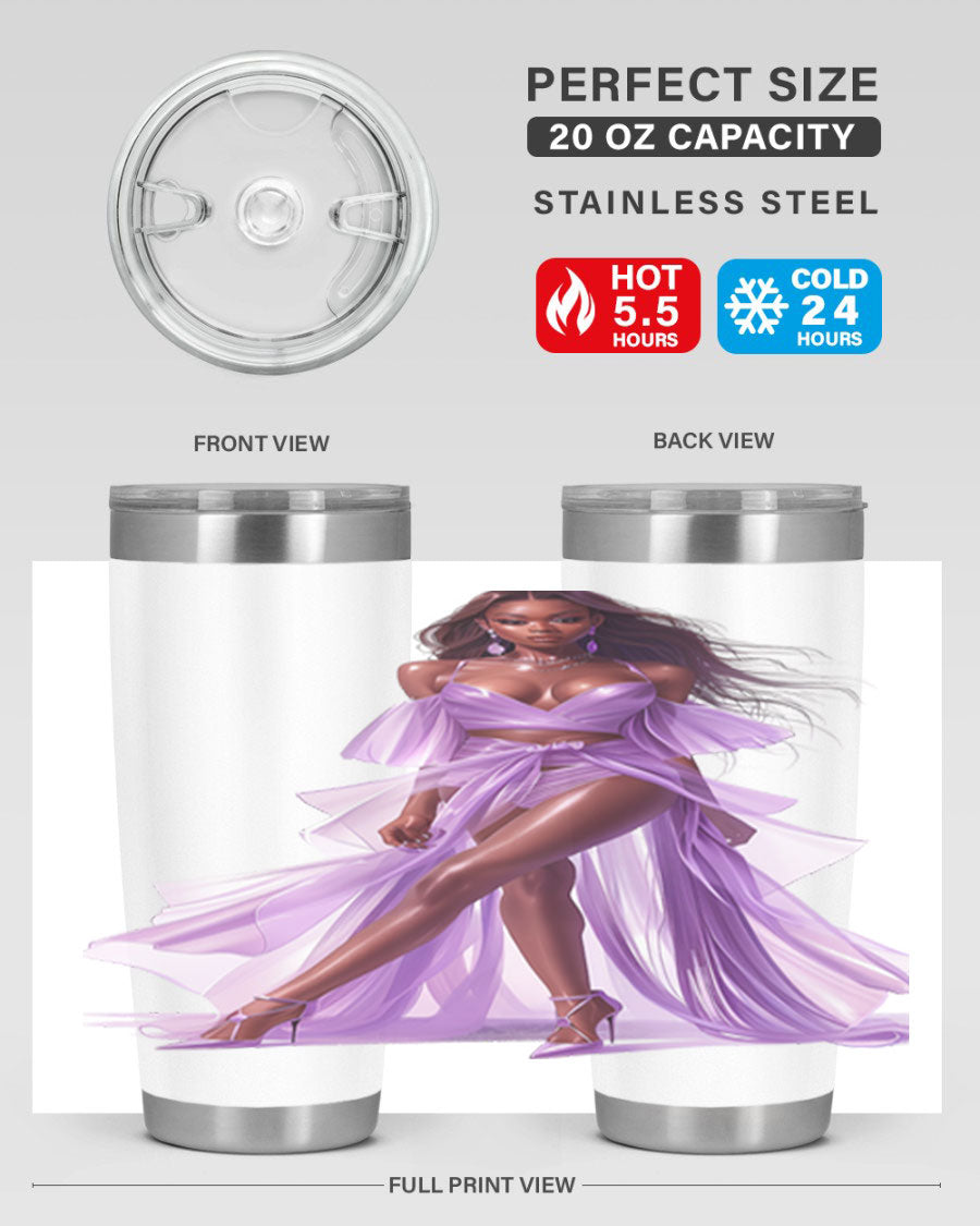 Fashion girl in lavender cotton tank top, showcasing a stylish and comfortable design perfect for casual wear.