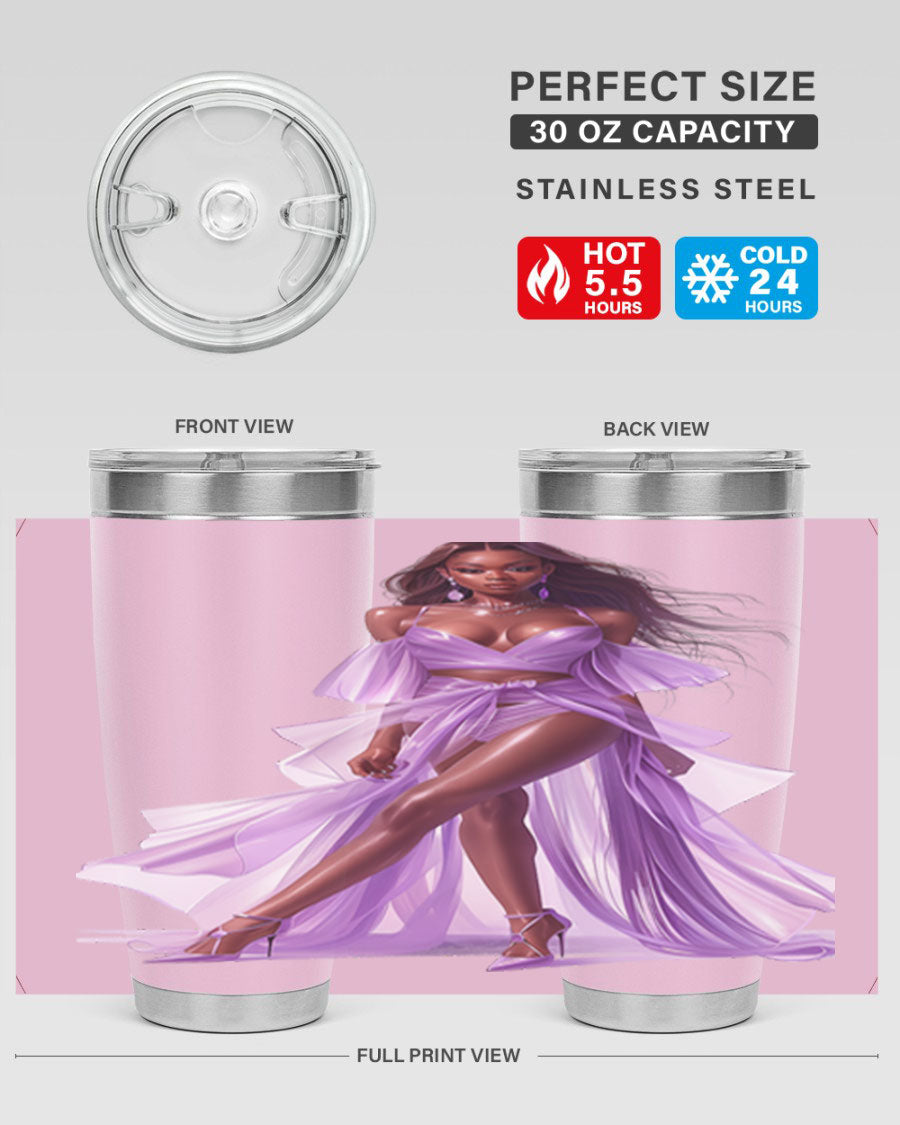 Fashion girl in lavender cotton tank top, showcasing a stylish and comfortable design perfect for casual wear.