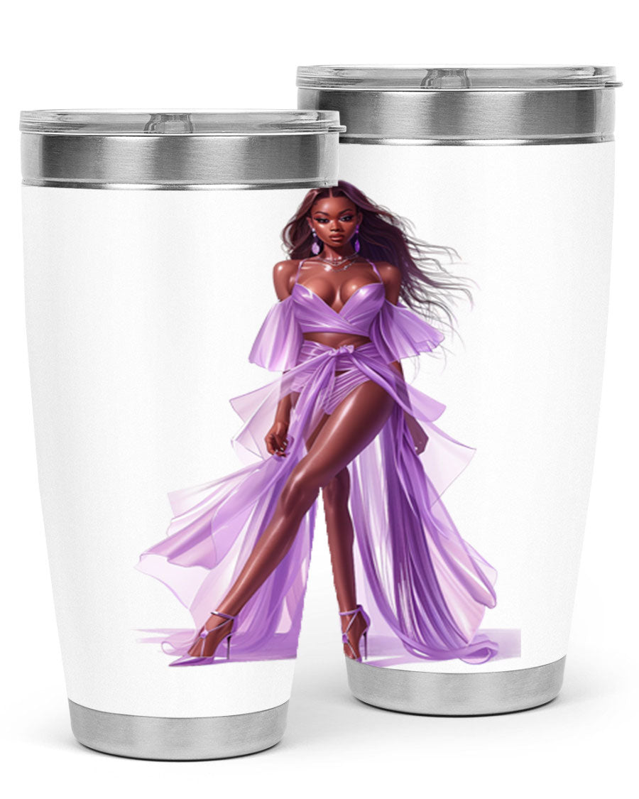 Fashion girl in lavender cotton tank top, showcasing a stylish and comfortable design perfect for casual wear.