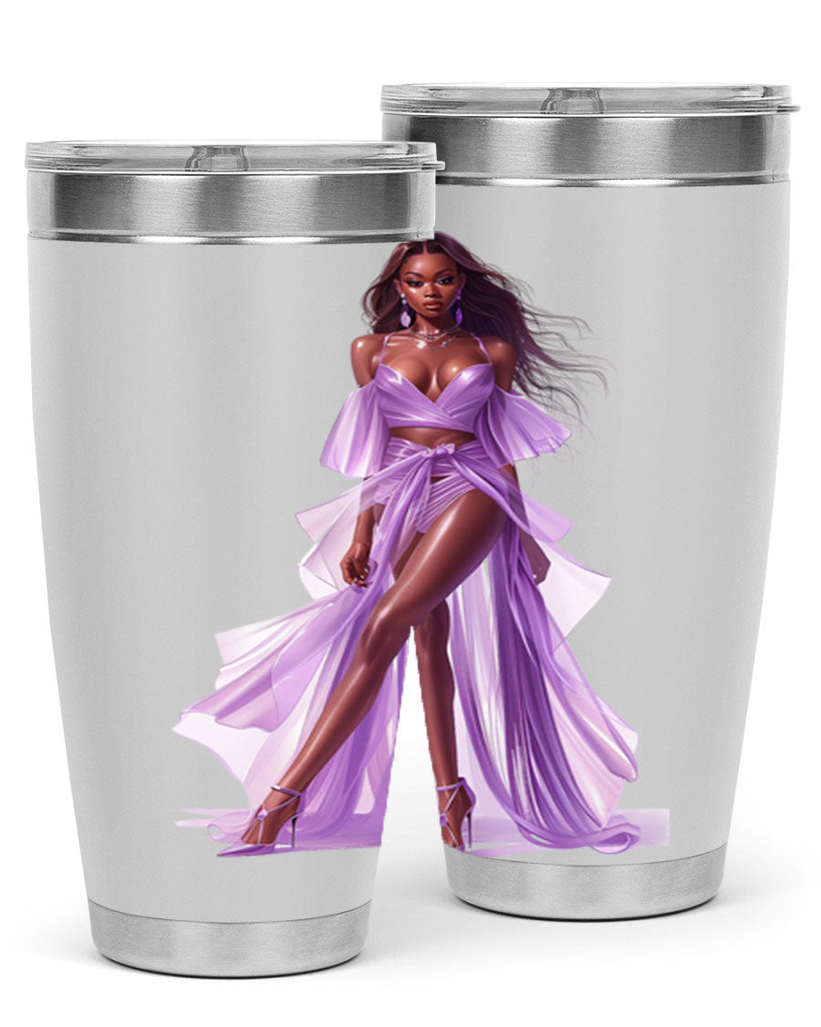 Fashion girl in lavender cotton tank top, showcasing a stylish and comfortable design perfect for casual wear.