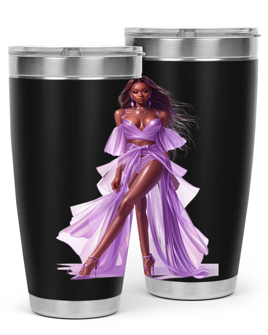 Fashion girl in lavender cotton tank top, showcasing a stylish and comfortable design perfect for casual wear.