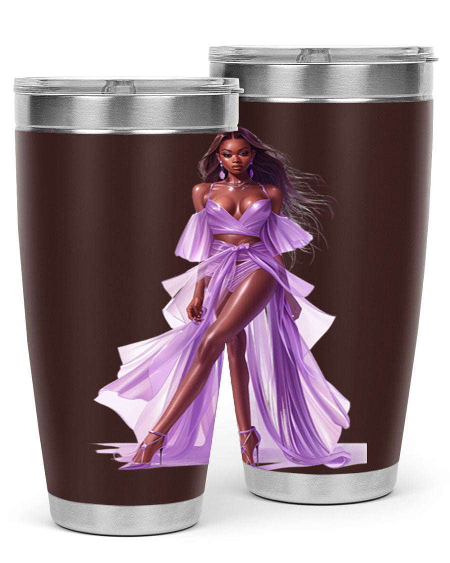 Fashion girl in lavender cotton tank top, showcasing a stylish and comfortable design perfect for casual wear.